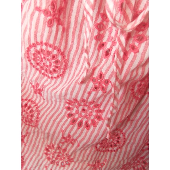 Aerie NWT Pink Striped Embroidered Tie Strap Tank Top Women’s Small - Picture 6 of 10